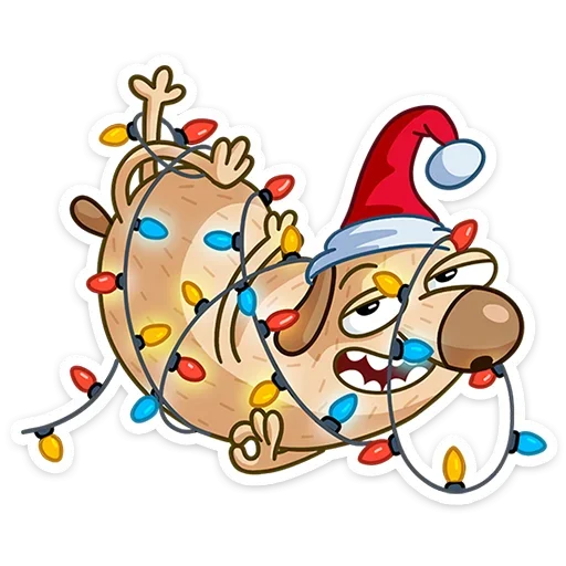 ☺ Стикер «Новогодний Дигги» для Telegram