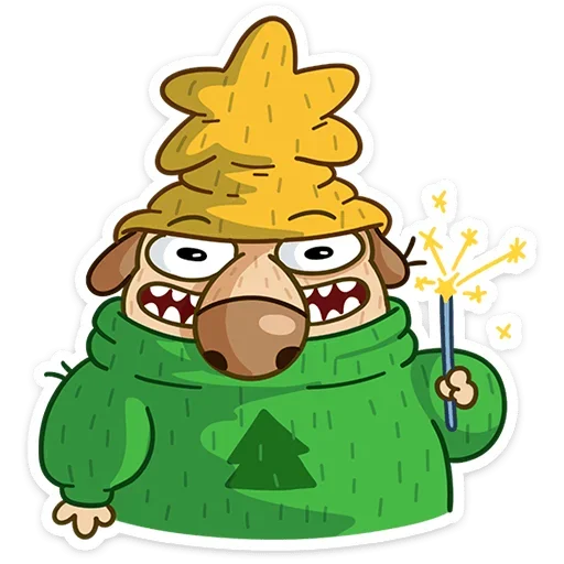 🎄 Стикер «Новогодний Дигги» для Telegram