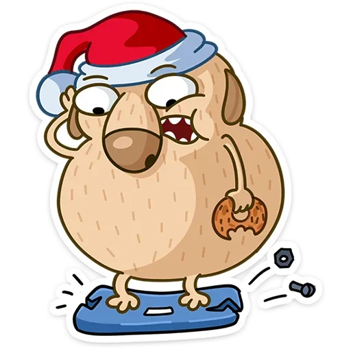 🤔 Стикер «Новогодний Дигги» для Telegram
