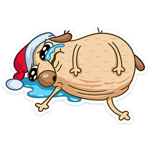 😭 Стикер «Новогодний Дигги» для Telegram