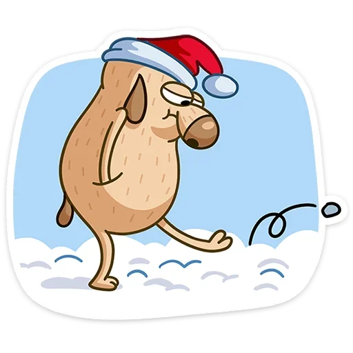 😡 Стикер «Новогодний Дигги» для Telegram