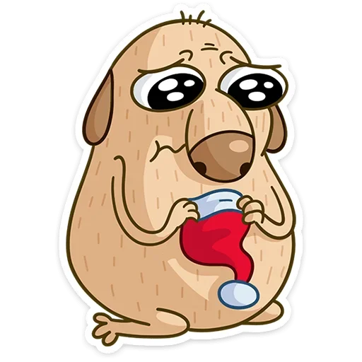 ☹ Стикер «Новогодний Дигги» для Telegram