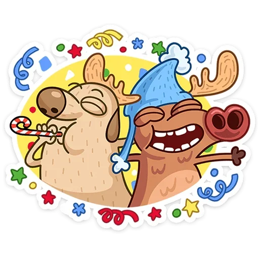 🥳 Стикер «Новогодний Дигги» для Telegram