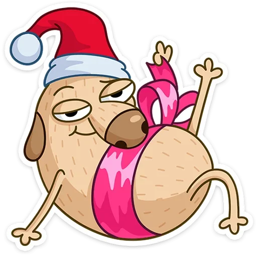 😏 Стикер «Новогодний Дигги» для Telegram