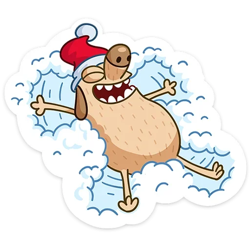 ☺ Стикер «Новогодний Дигги» для Telegram