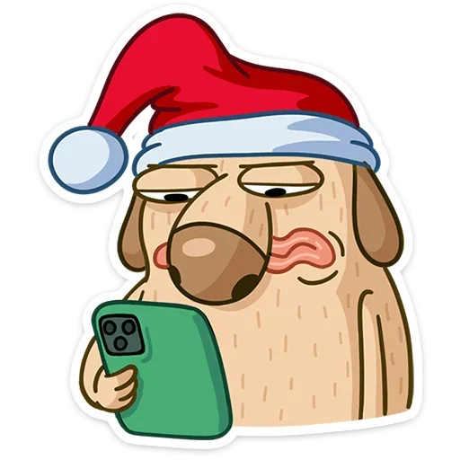 ☹ Стикер «Новогодний Дигги» для Telegram