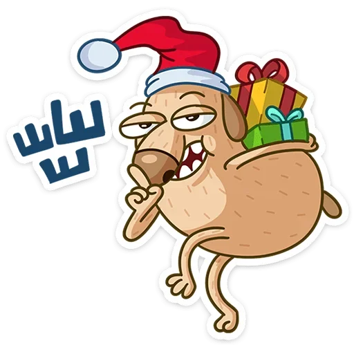 🤫 Стикер «Новогодний Дигги» для Telegram