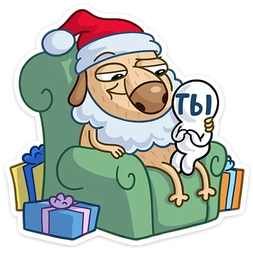 ☺ Стикер «Новогодний Дигги» для Telegram