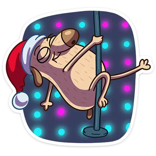 ☺ Стикер «Новогодний Дигги» для Telegram