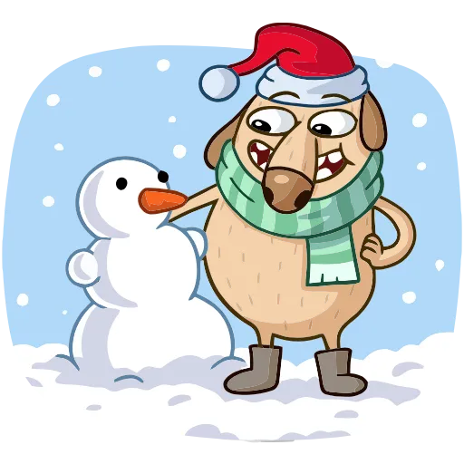 🤗 Эмодзи «Новогодний Дигги» для Telegram