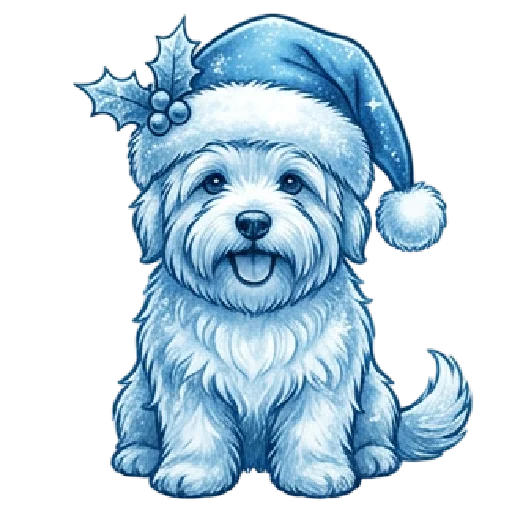 🩵 Стикер «синий новогодний» для Telegram