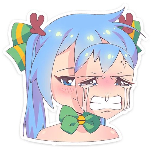 😡 Стикер «Новогодняя Юко» для Telegram