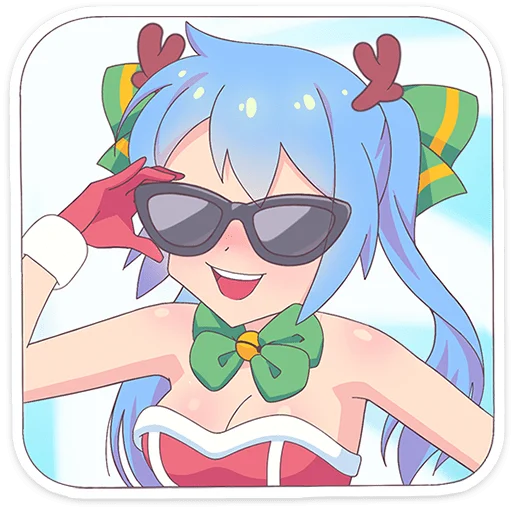 😎 Стикер «Новогодняя Юко» для Telegram