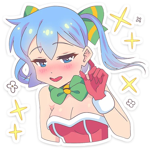 👂 Стикер «Новогодняя Юко» для Telegram