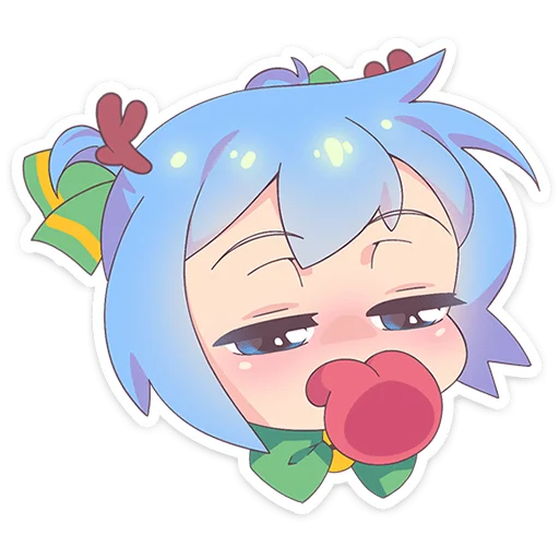 😛 Стикер «Новогодняя Юко» для Telegram