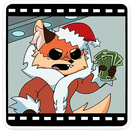 🤑 Стикер «Новогодняя Алиса» для Telegram