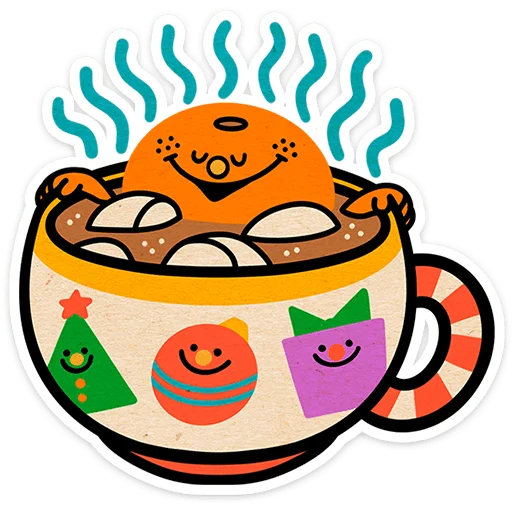 ☕ Стикер «Тёплый Новый год» для Telegram