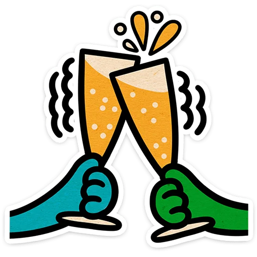 🍾 Стикер «Тёплый Новый год» для Telegram