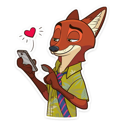 ❤️ Стикер «Ник Уайлд» для Telegram