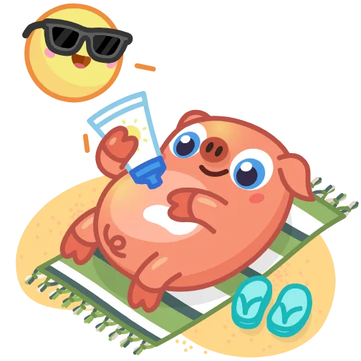 ☀️ Стикер «Nick Wallow Pig» для Telegram