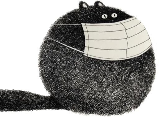 😷 Стикер «Night Cat» для Telegram