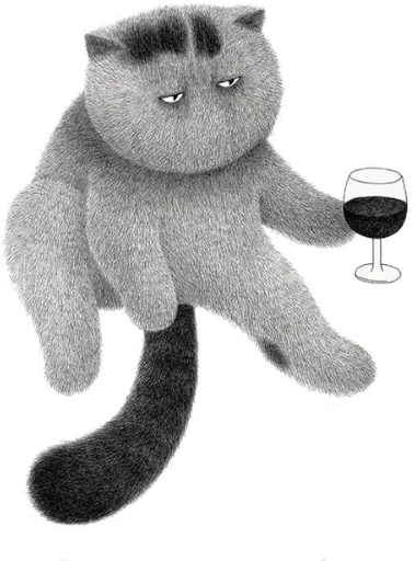 🍷 Стикер «Night Cat» для Telegram