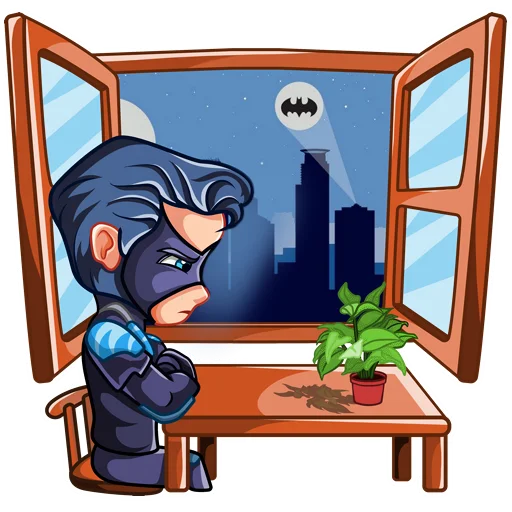 😔 Стикер «Nightwing Найтвинг» для Telegram