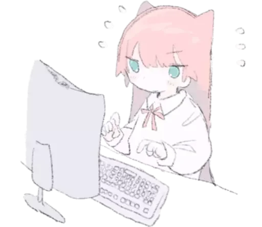 😑 Стикер «૮₍ ៸៸ ˃ ꒧ ˂ ₎ა ᭡» для Telegram