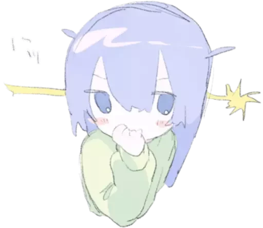 🙂 Стикер «૮₍ ៸៸ ˃ ꒧ ˂ ₎ა ᭡» для Telegram