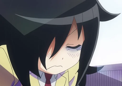 ☹️ Стикер «Не моя вина что я не популярна Watamote» для Telegram