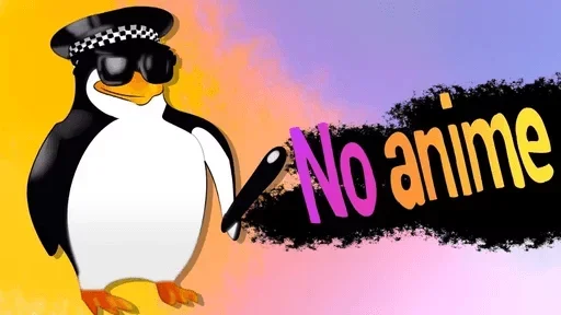 😎 Стикер «No Anime» для Telegram