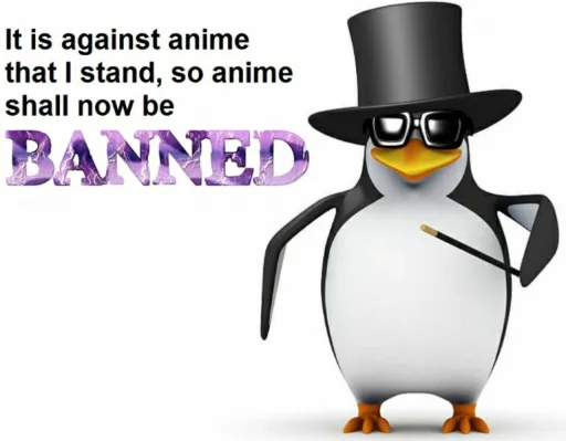 😎 Стикер «No Anime» для Telegram