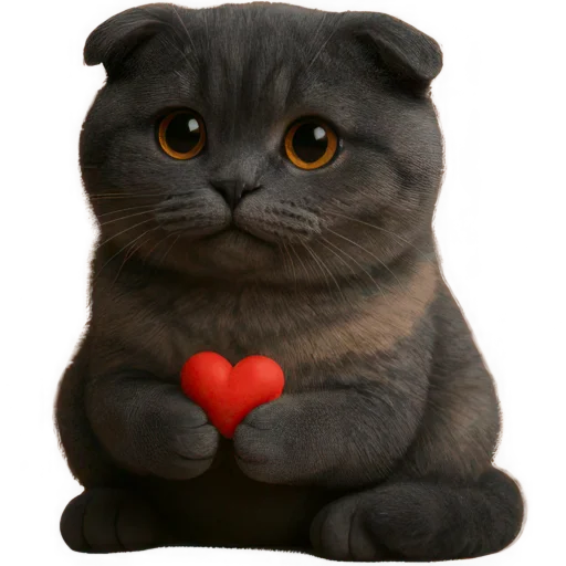 ❤️ Стикер «Котик Нонг Дум» для Telegram