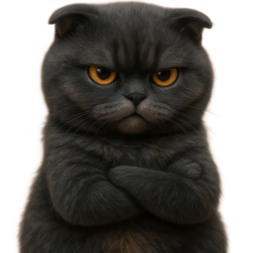 😒 Стикер «Котик Нонг Дум» для Telegram
