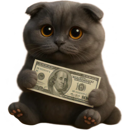 🤑 Стикер «Котик Нонг Дум» для Telegram