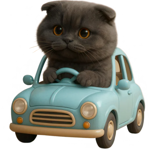 🚙 Стикер «Котик Нонг Дум» для Telegram