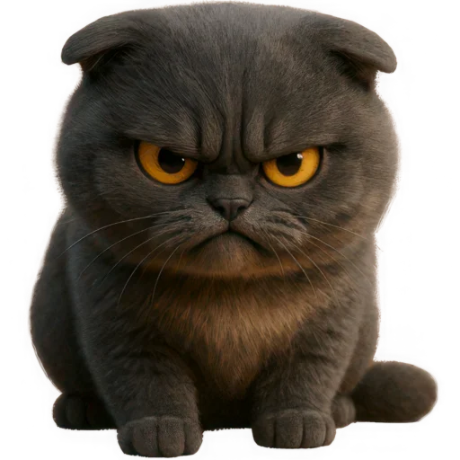 😡 Стикер «Котик Нонг Дум» для Telegram