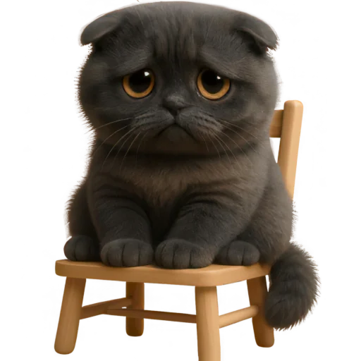 😞 Стикер «Котик Нонг Дум» для Telegram