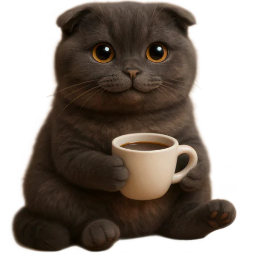 ☕️ Стикер «Котик Нонг Дум» для Telegram