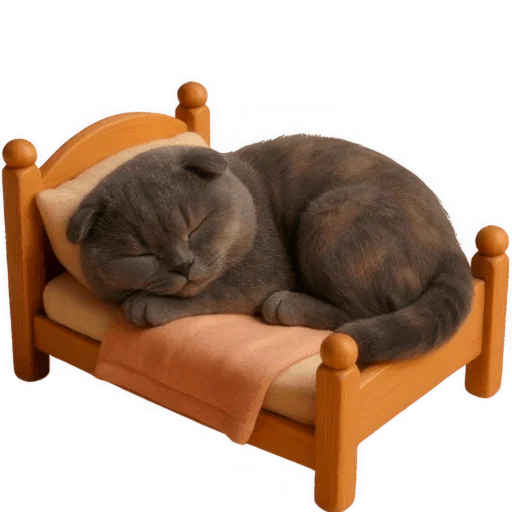 😴 Стикер «Котик Нонг Дум» для Telegram