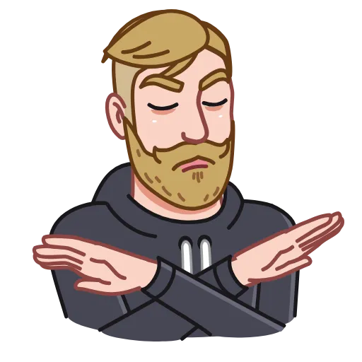 🙅‍♂️ Стикер «Nordic Gamer» для Telegram