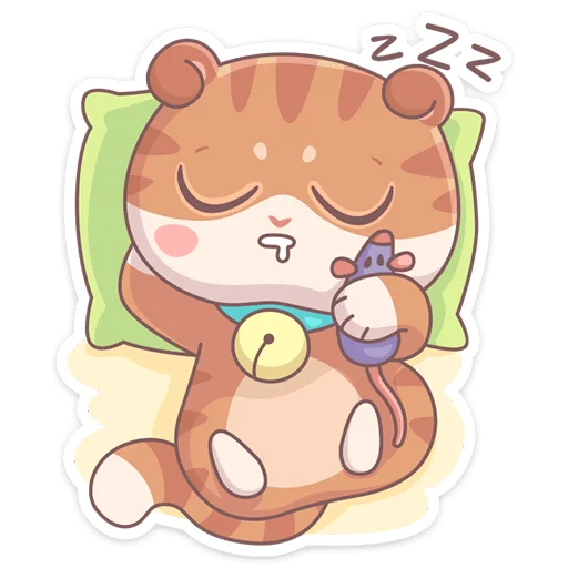 😴 Стикер «Кошечка Манеки Нори приносит удачу&;» для Telegram