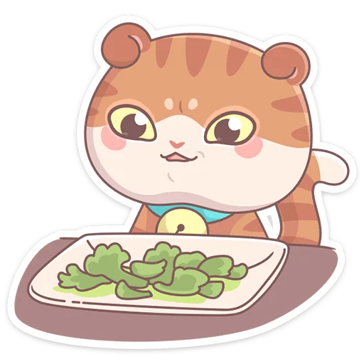🥬 Стикер «Кошечка Манеки Нори приносит удачу&;» для Telegram