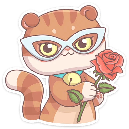 🌹 Стикер «Кошечка Манеки Нори приносит удачу&;» для Telegram