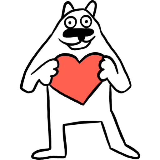 ❤️ Стикер «White Dog» для Telegram