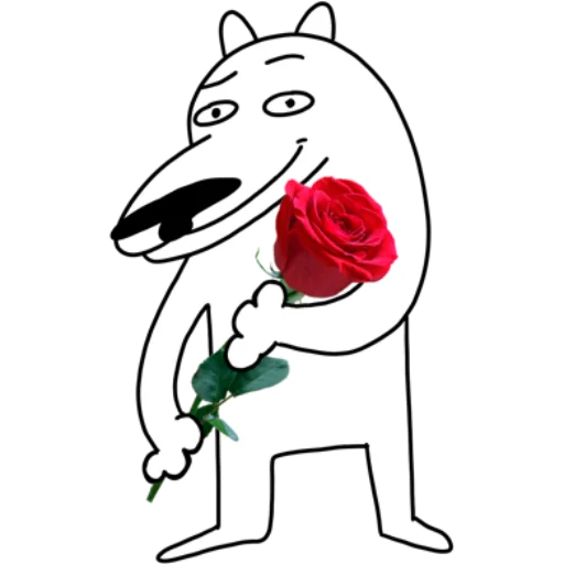 🌹 Стикер «White Dog» для Telegram