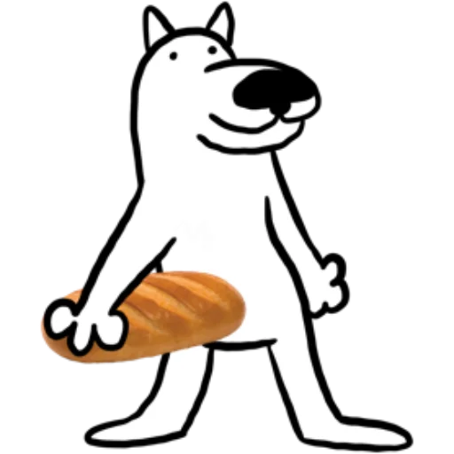 🥖 Стикер «White Dog» для Telegram