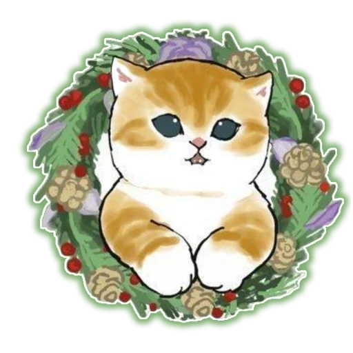 🍔 Стикер «Новый Год и Котики» для Telegram