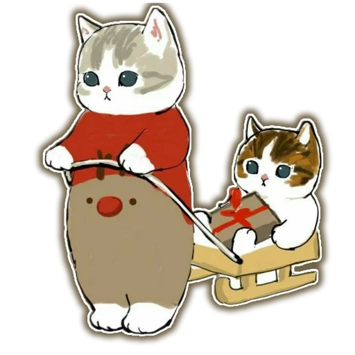 🍔 Стикер «Новый Год и Котики» для Telegram