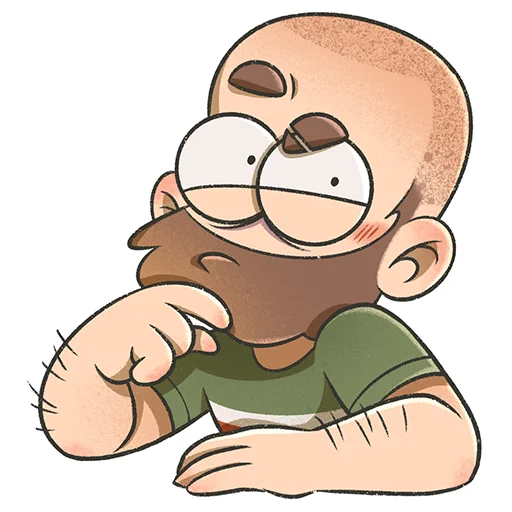 🤔 Стикер «Bearded boy» для Telegram